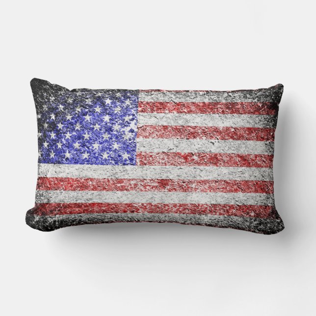 Grunge American Flag Lendenkissen (Vorderseite)