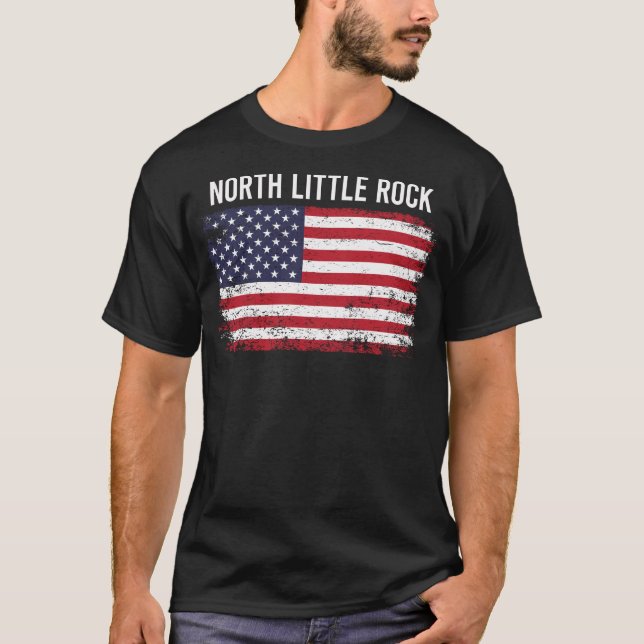 Grunge American Flag North Little Rock T-Shirt (Vorderseite)
