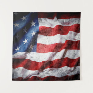 Grunge American Flag Wandteppich