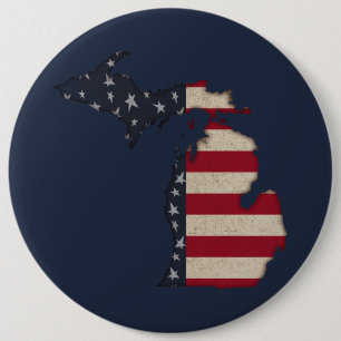 Grunge Americana Michigan   Patriotisch Button