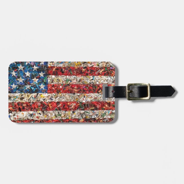 grunge amerikanische Flagge Gepäckanhänger (Vorderseite horizontal)