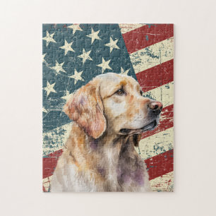 Grunge-Amerikanische-Flagge-Golden-Retriever-Hund