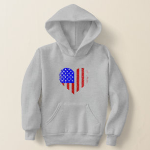 grunge-amerikanische Flagge Herz abgenutzt  Hoodie