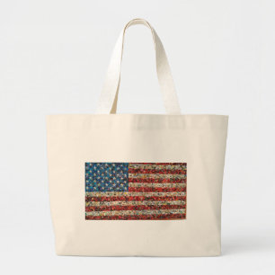 Grunge-amerikanische Flagge Jumbo Stoffbeutel