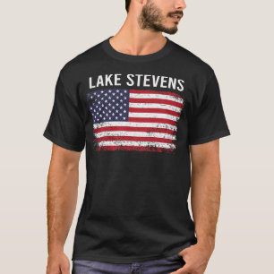 Grunge Amerikanische Flagge Lake Stevens T-Shirt
