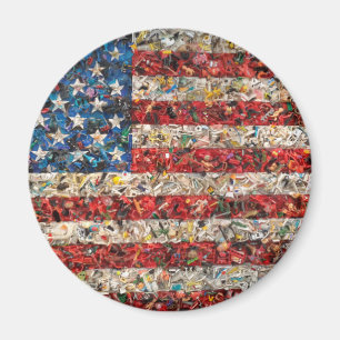 Grunge-Amerikanische Flagge Magnet