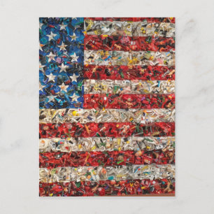 grunge amerikanische Flagge Postkarte