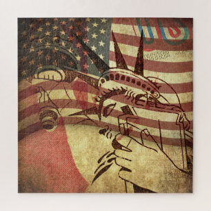 Grunge-amerikanische Flagge: Texturhintergrund.