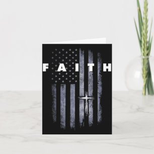 Grunge-amerikanische Flagge und Kreuz Glaubens-Chr Karte
