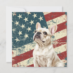 Grunge-amerikanische Flagge Weiße Französische Bul