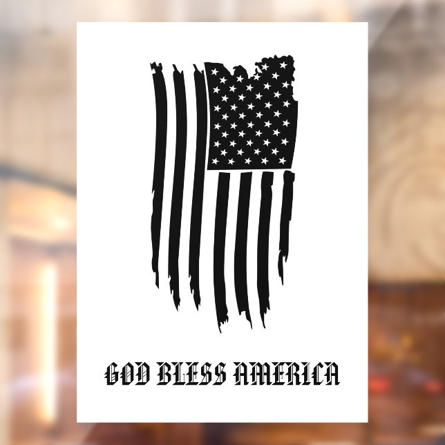 * Grunge AP16 USA Flag Patriotic God Bless America Fensteraufkleber (Blatt 2)