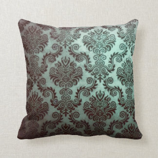 Grunge-aquamariner Damast Kissen