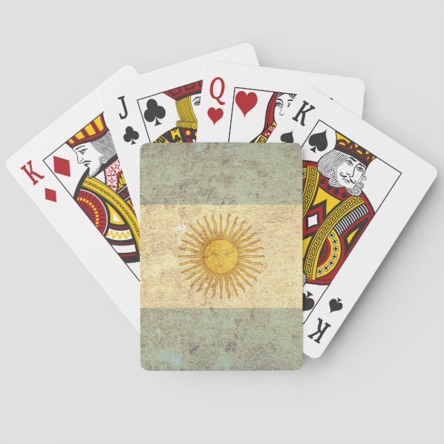 Grunge Argentina-Flagge Spielkarten (Rückseite)