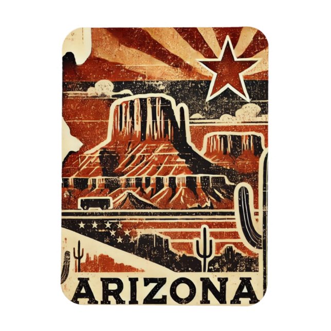Grunge Arizona Magnet (Vertikal)