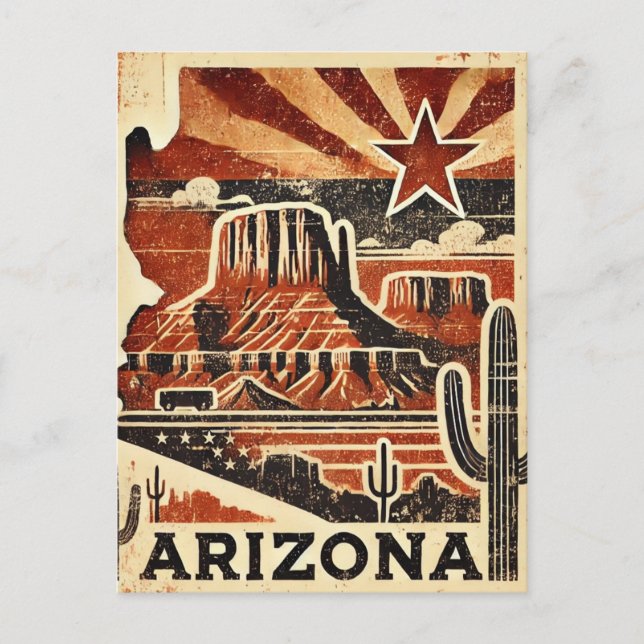Grunge Arizona Postkarte (Vorderseite)