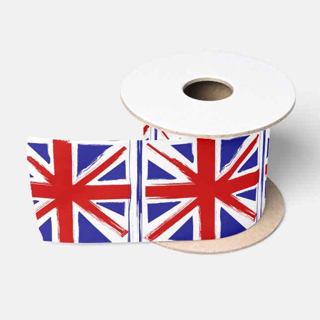 Grunge-Art-britische Gewerkschafts-Jack-Flagge Satinband (Spule)