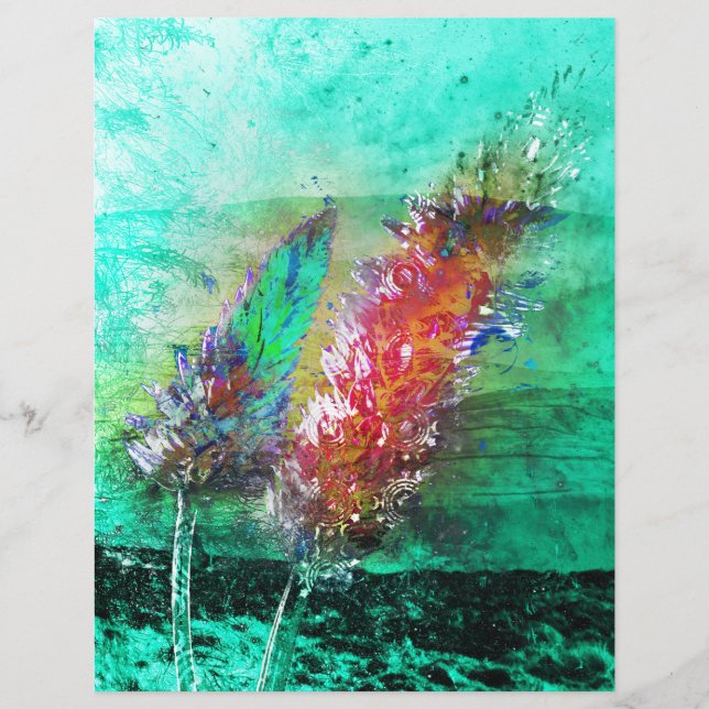 Grunge Artistique Cattails Scrapbook Papier (Devant)