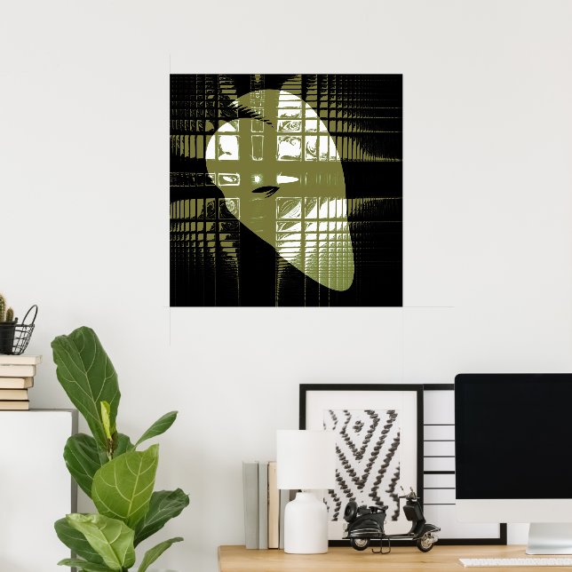 Grunge Ästhetische Fraktal Kunst Poster (Heimbüro)