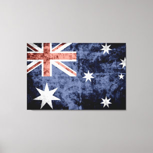Grunge Australia Fahne 2 Leinwanddruck
