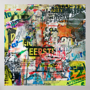 Grunge Background mit altgedrehtem Postersposter,R Poster