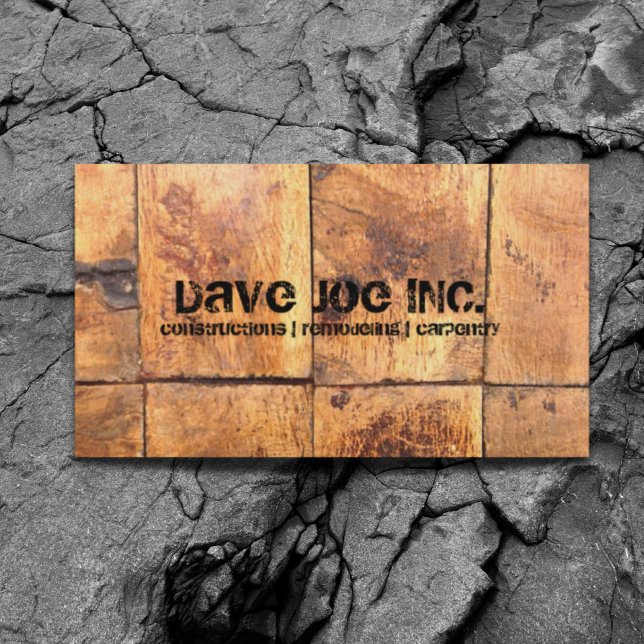 Grunge Barnholz Textur Bau Carpentry Visitenkarte (grunge Barn wood texture Construction Carpentry Business Card)