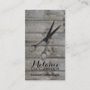 Grunge barnwood Scissors Haar-Stylistholz Terminkarte