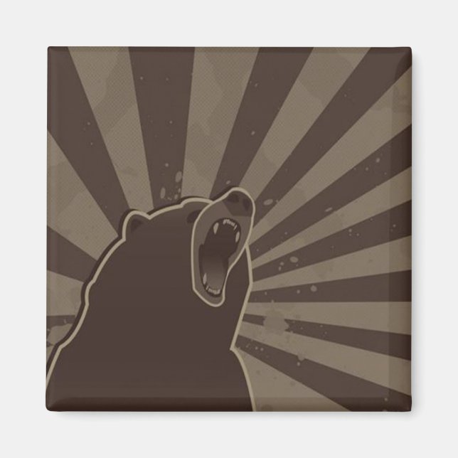 Grunge Bear Magnet (Vorne)