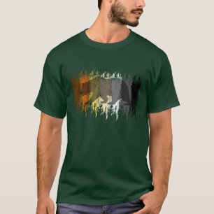 Grunge Bear Pride Colors Shadow Gay Bear Pride T-Shirt