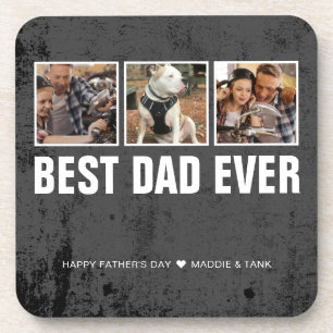 Grunge Best Dad Ever Vater-Tag-Fotos Getränkeuntersetzer