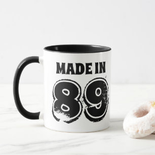 Grunge Birthday Made in 89 Typografie Black Tasse