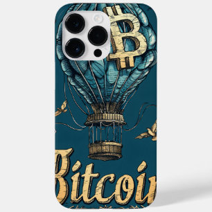 Grunge Bitcoin hot air balloon Blockchain design Case-Mate iPhone 14 Pro Max Hülle