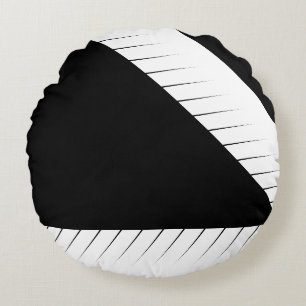 Grunge Black and White = Rundes Kissen