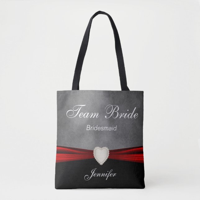 Grunge Black, Gray and Red Team Bridge Tasche (Vorderseite)