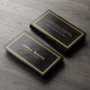 Grunge Black Metal und Goldfolien-Rand-Berater Visitenkarte