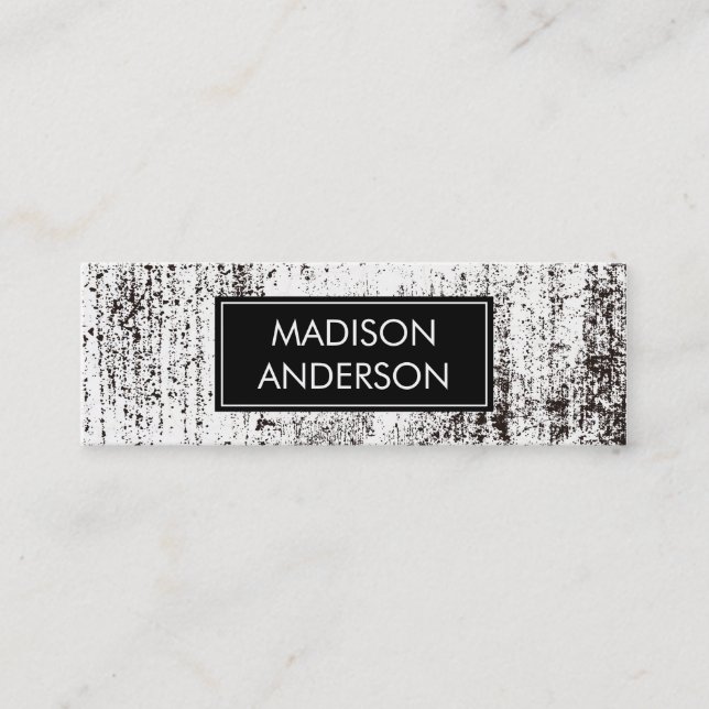 Grunge Black Mini Visitenkarte (Vorderseite)