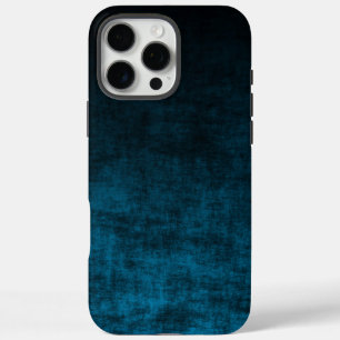 Grunge Black und Blue Ombre iPhone 16 Pro Max Hülle