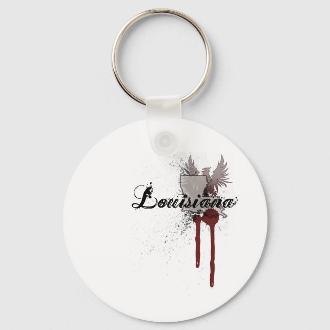 Grunge Blood Spritzer Louisiana Schlüsselanhänger (Vorderseite)