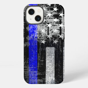 Grunge Blue Line Flag iPhone Case Hülle