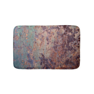 Grunge Blue Rusted Metal Muster Badematte