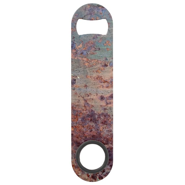 Grunge Blue Rusted Metal Muster Speedflaschenöffner (Vorderseite)