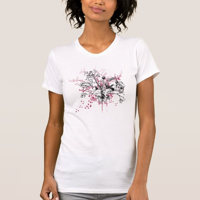 Grunge-Blumen T-Shirt (Vorderseite)