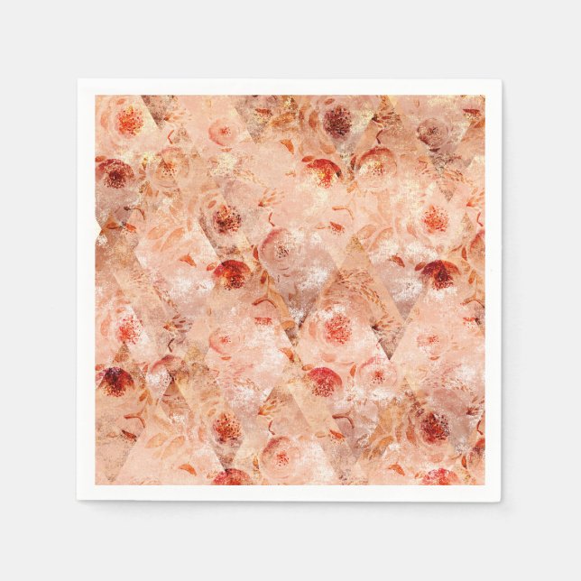 Grunge Blumenmuster. Korallenhintergrund. Serviette (Vorderseite)