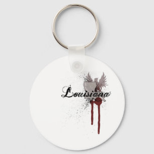 Grunge-Blut-Spritzer-Louisiana-Schlüsselanhänger Schlüsselanhänger