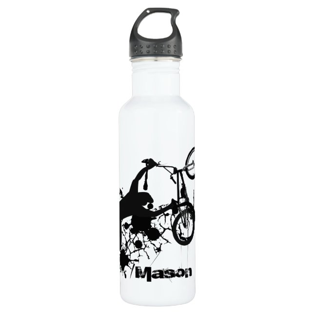Grunge BMX Bike Edelstahlflasche (Vorderseite)