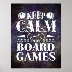Grunge Board Games Wall Decoder Poster
