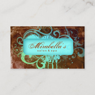 Grunge Business Card Blume Salon Wellness-Center B Visitenkarte