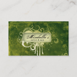 Grunge Business Card Blume Salon Wellness-Center G Visitenkarte