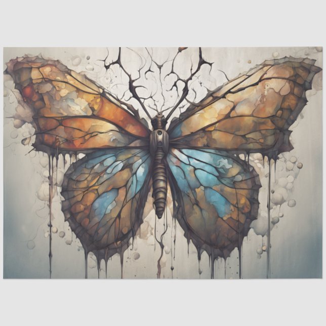 Grunge Butterfly Decoupage Paper Seidenpapier (Vorderseite)