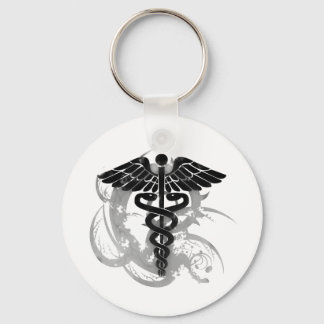 Grunge caduceus schlüsselanhänger