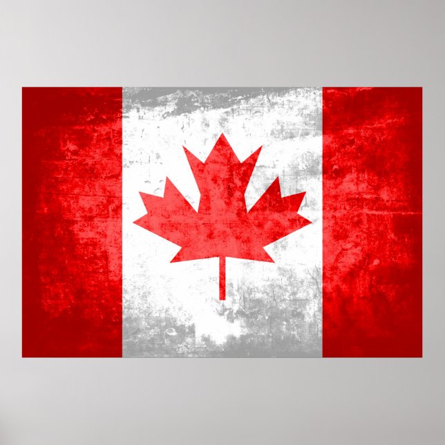 Grunge Canadian Flag Poster (Vorne)